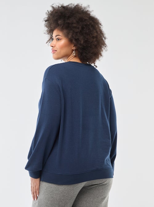 Effen lichte sweater met ronde hals - Kiabi