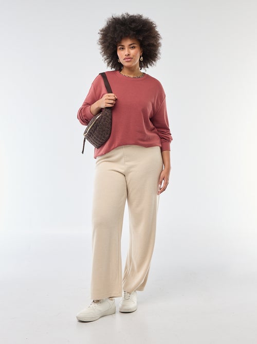 Effen lichte sweater met ronde hals - Kiabi