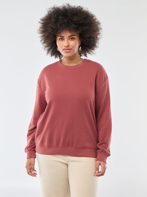 Effen lichte sweater met ronde hals - Kiabi