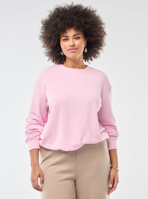 Effen lichte sweater met ronde hals - Kiabi