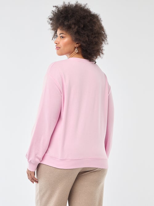 Effen lichte sweater met ronde hals - Kiabi