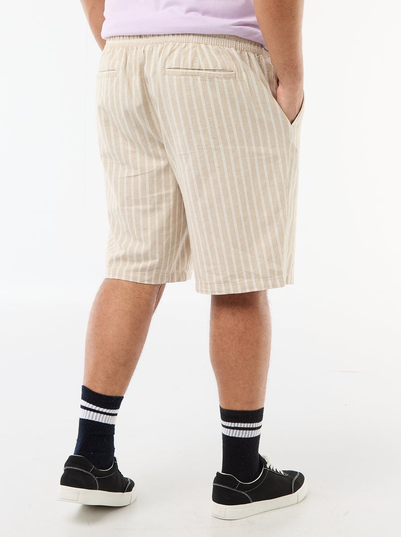 Effen lichtgewicht bermuda met 4 zakken Biege - Kiabi