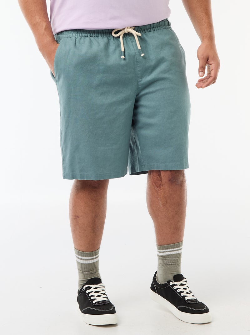 Effen lichtgewicht bermuda met 4 zakken Blauw - Kiabi