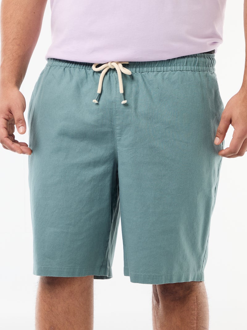 Effen lichtgewicht bermuda met 4 zakken Blauw - Kiabi