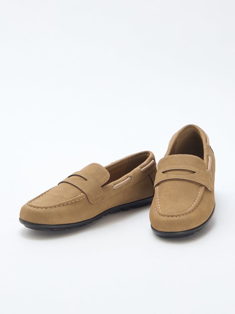 Effen loafers Bruin - Kiabi