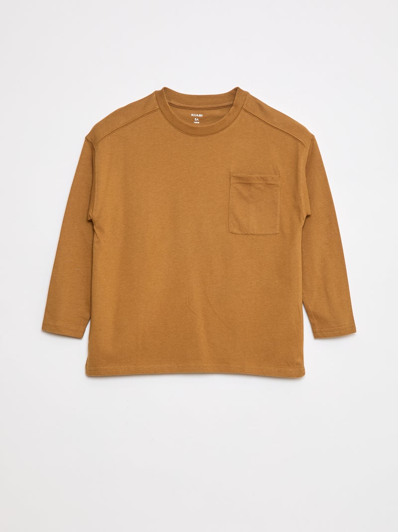 Effen loose-fit T-shirt Biege - Kiabi