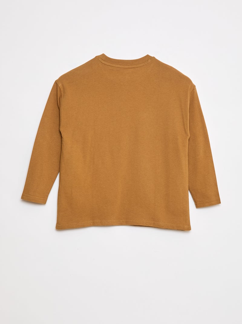 Effen loose-fit T-shirt Biege - Kiabi