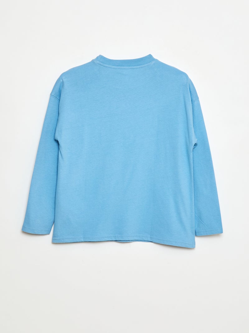 Effen loose-fit T-shirt Blauw - Kiabi