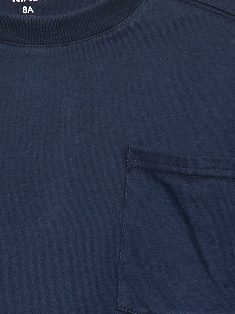 Effen loose-fit T-shirt Blauw - Kiabi