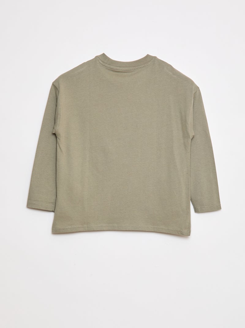 Effen loose-fit T-shirt Groen - Kiabi