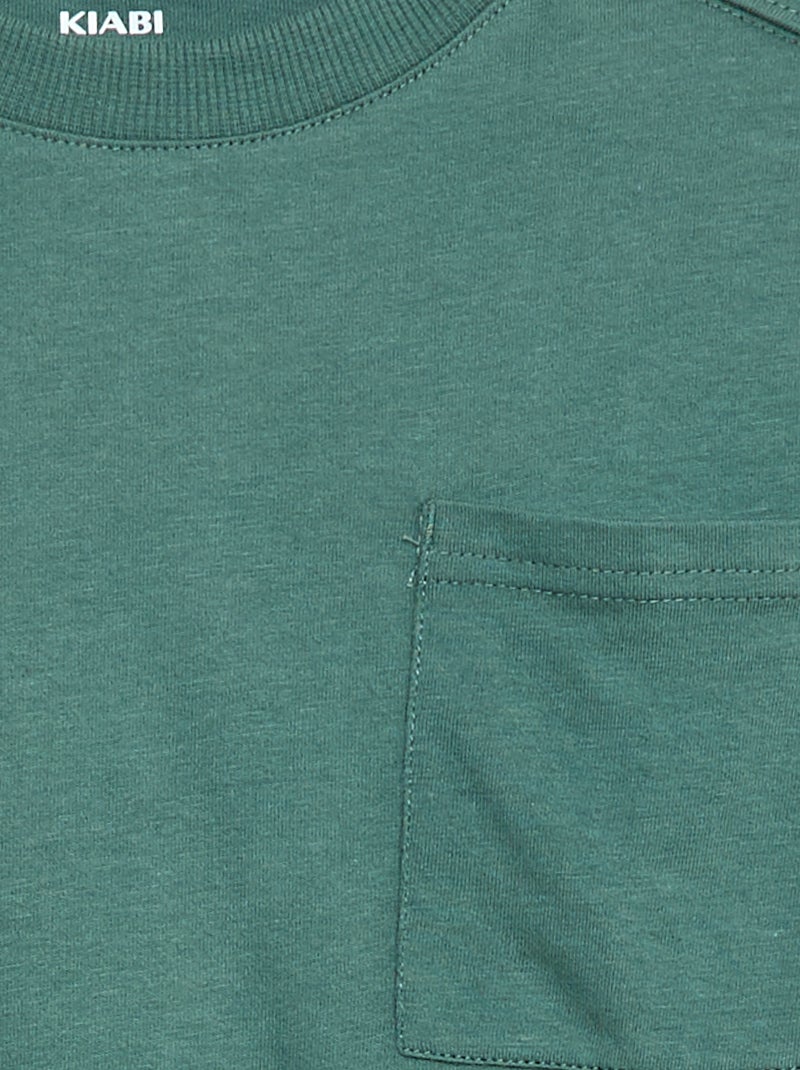 Effen loose-fit T-shirt Groen - Kiabi