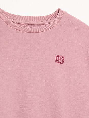 Effen meisjes sweater van ongeborsteld molton - Kiabi