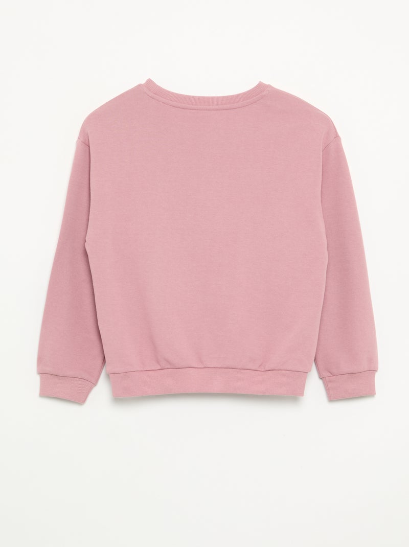 Effen meisjes sweater van ongeborsteld molton - Kiabi Rose - Kiabi