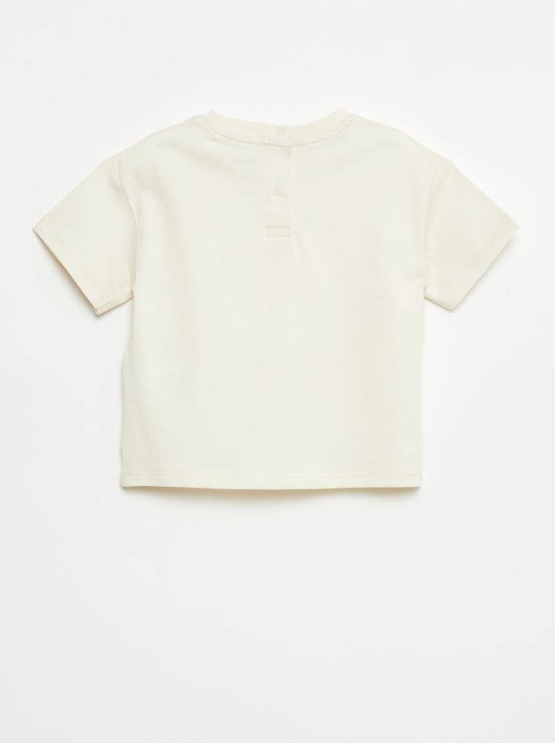 Effen mouwloos T-shirt Ecru - Kiabi