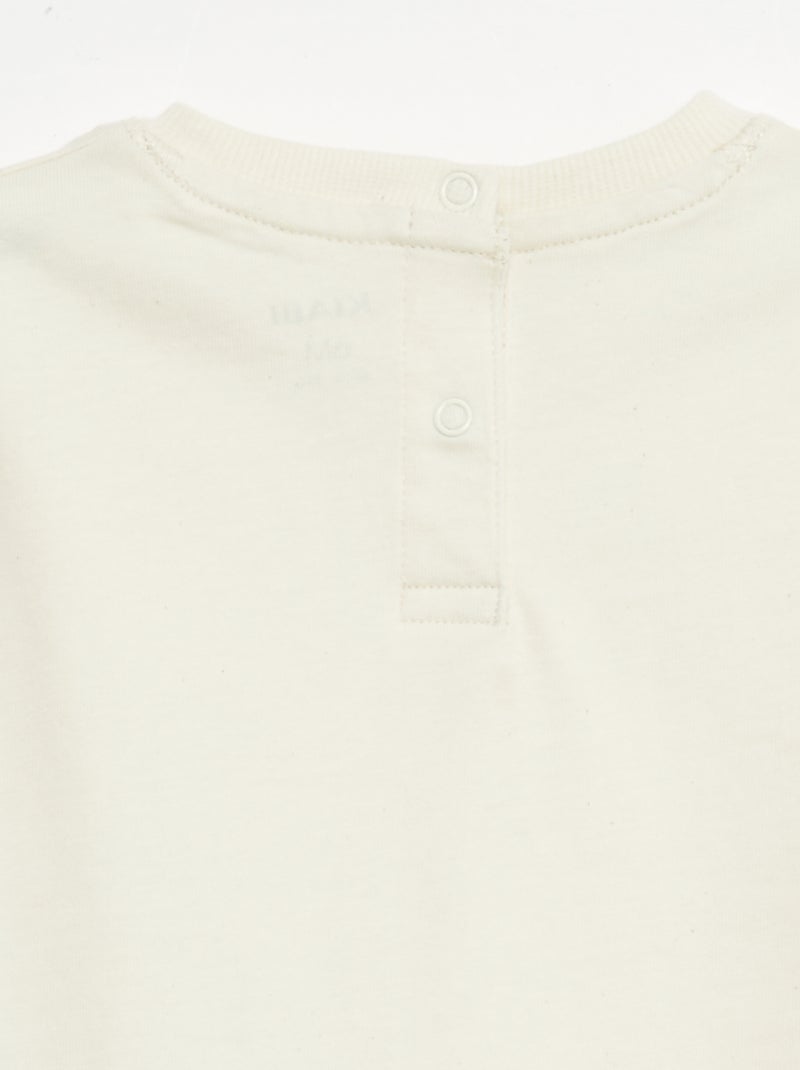 Effen mouwloos T-shirt Ecru - Kiabi