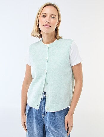 Effen mouwloos vest