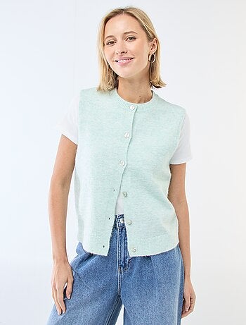 Effen mouwloos vest