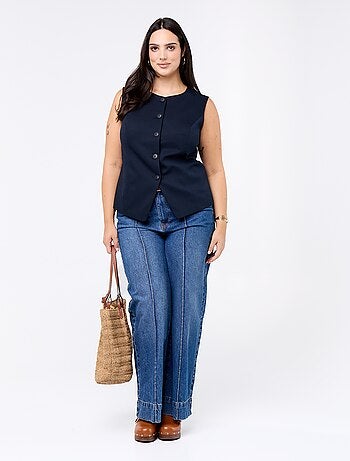 Effen mouwloze blazer