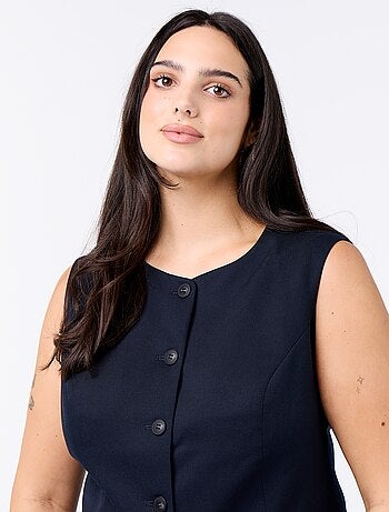 Effen mouwloze blazer