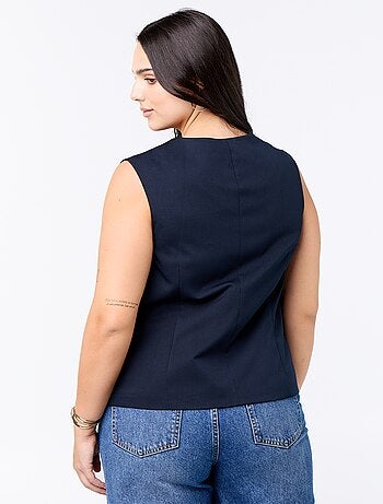 Effen mouwloze blazer