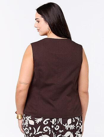 Effen mouwloze blazer