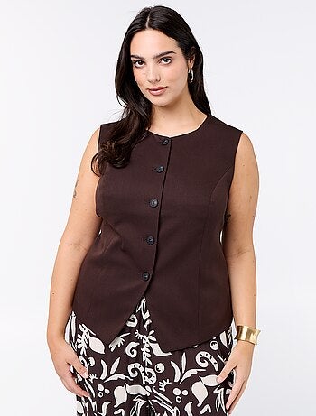 Effen mouwloze blazer