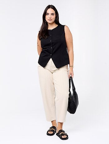 Effen mouwloze blazer