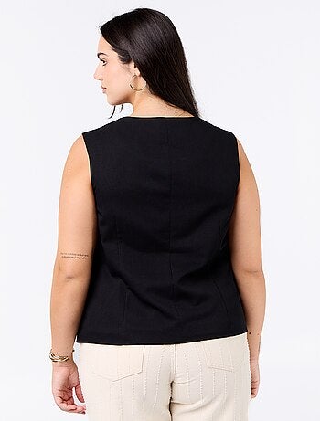 Effen mouwloze blazer