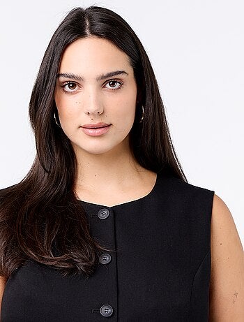 Effen mouwloze blazer