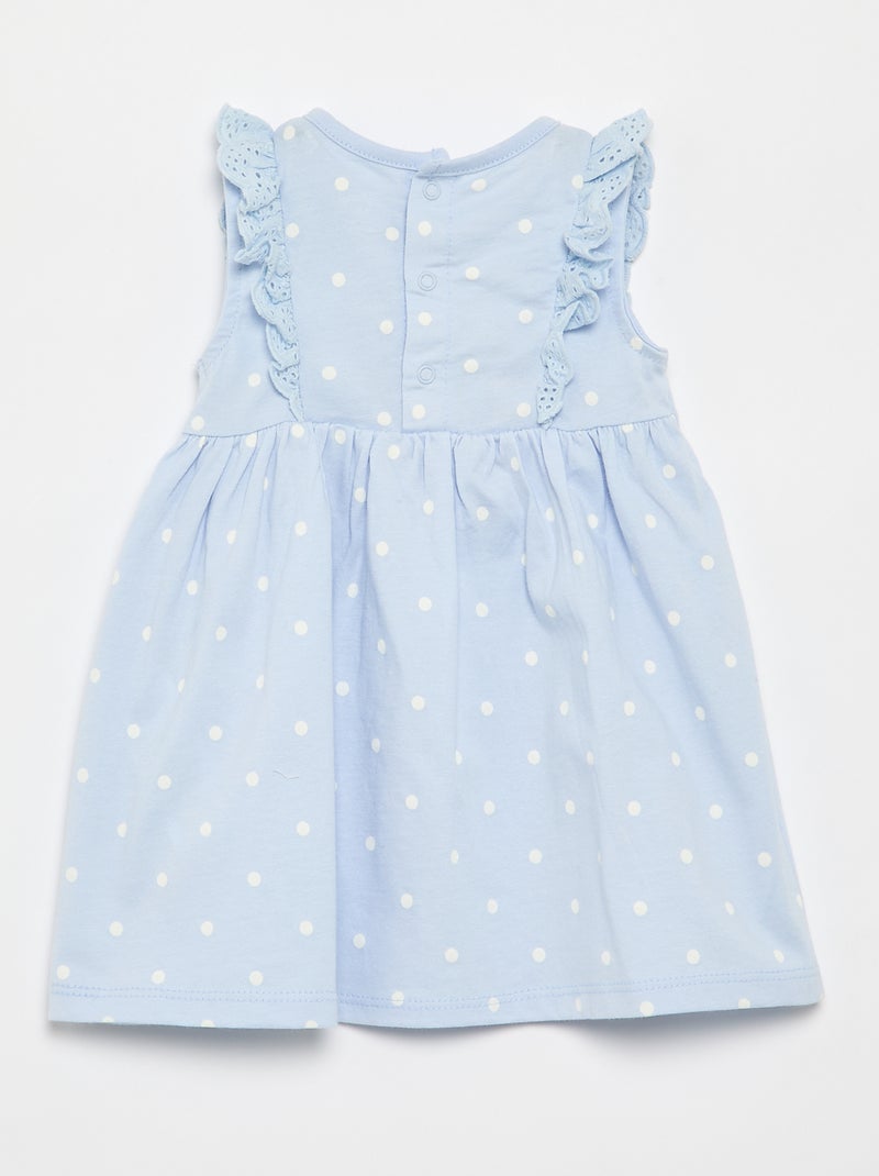 Effen mouwloze 'Disney'-jurk met volant op het borstpand Blauw - Kiabi