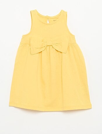 Effen mouwloze jurk met fantasie strik