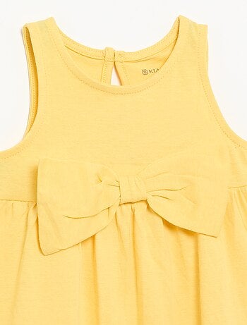 Effen mouwloze jurk met fantasie strik