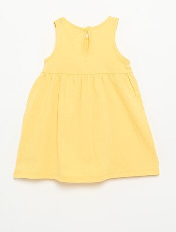 Effen mouwloze jurk met fantasie strik