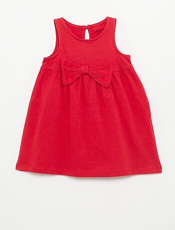 Effen mouwloze jurk met fantasie strik