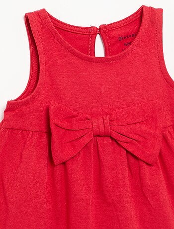 Effen mouwloze jurk met fantasie strik