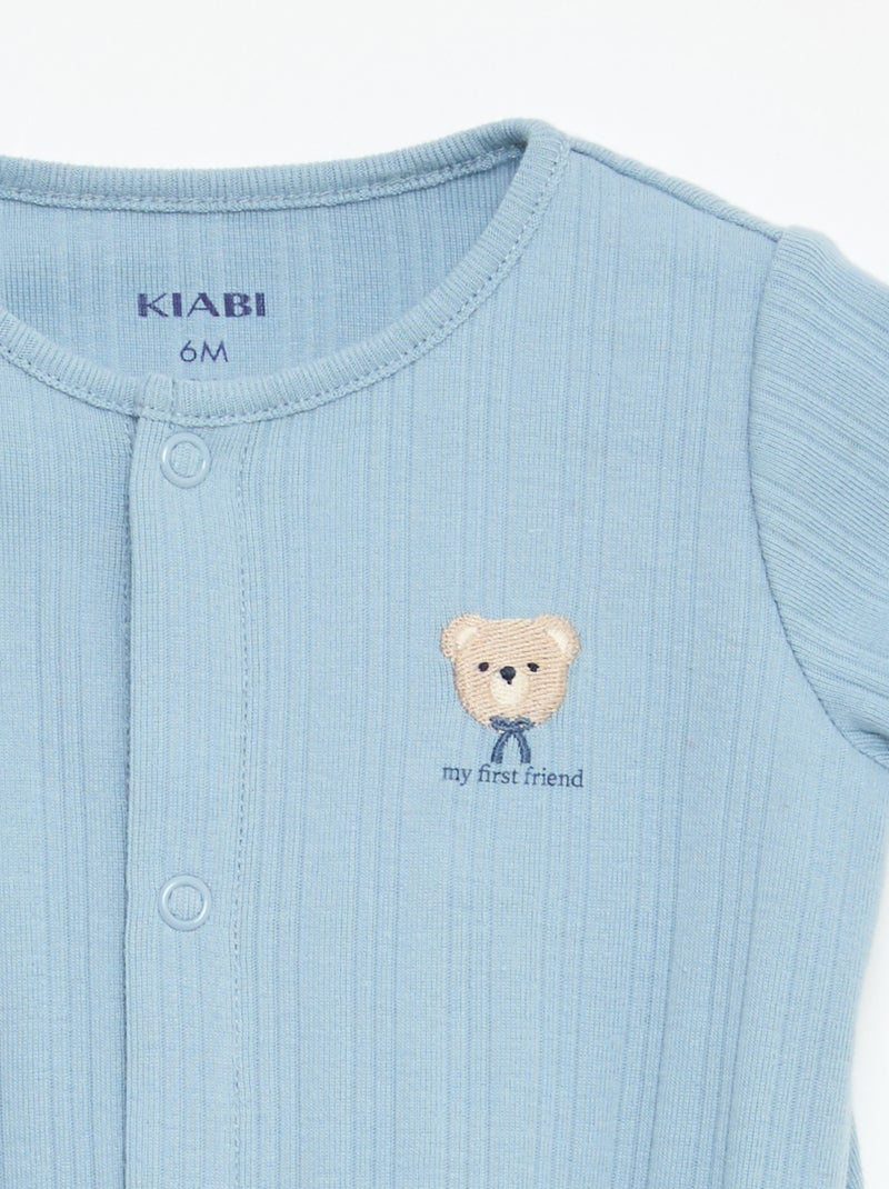 Effen mouwloze romper met ronde hals Blauw - Kiabi