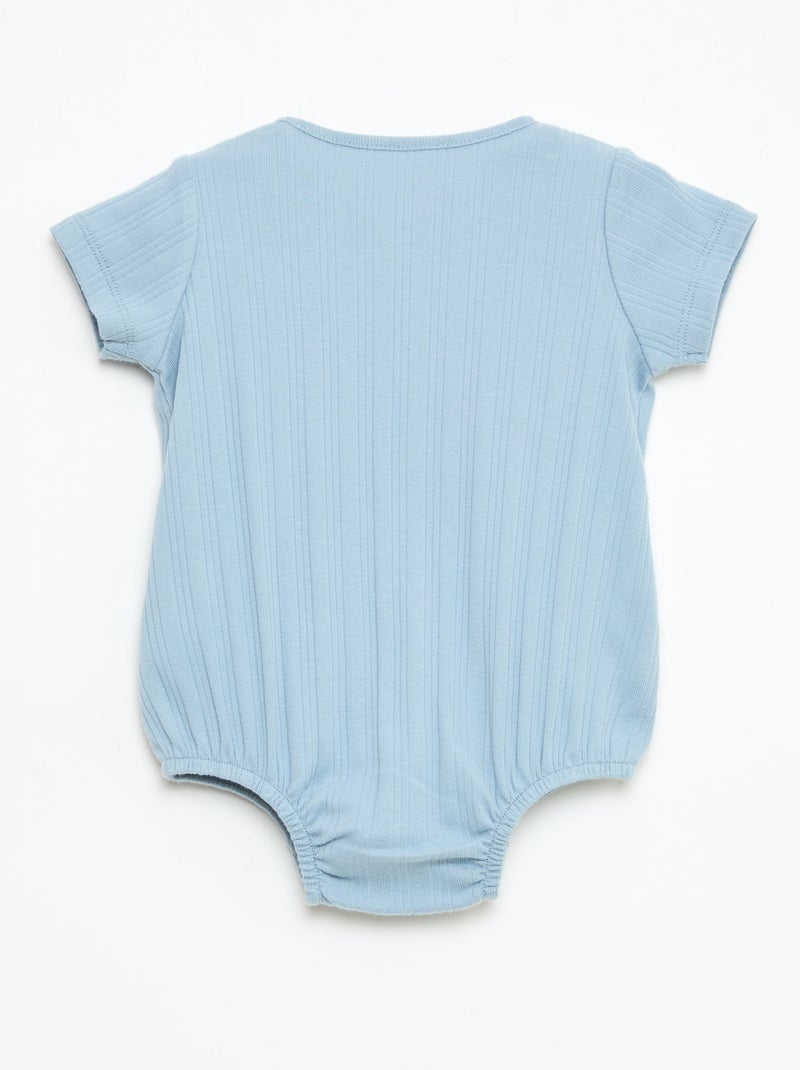 Effen mouwloze romper met ronde hals Blauw - Kiabi