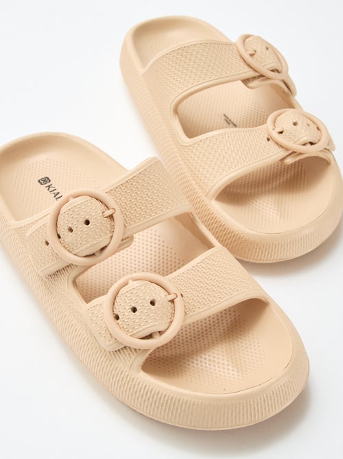 Effen muiltjes met dubbele bandjes - Kiabi