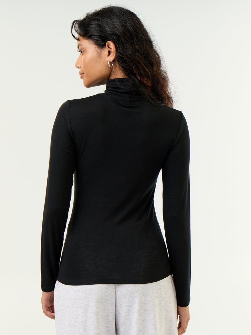 Effen onderpullover van wolmix Zwart - Kiabi