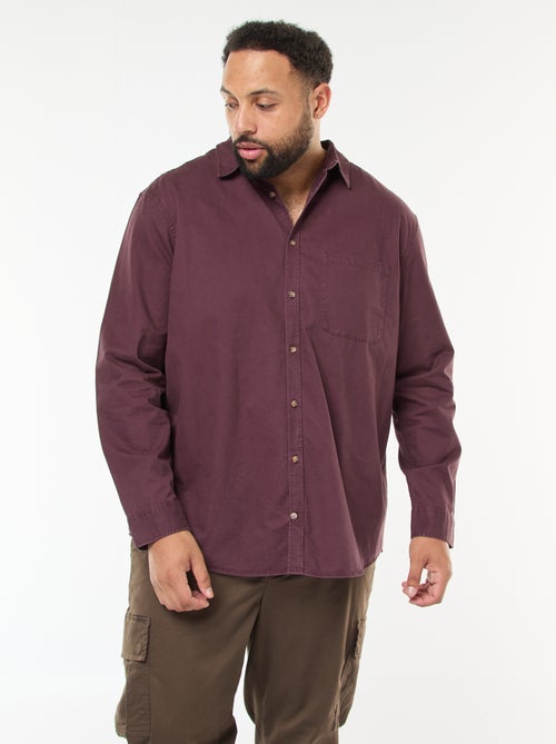 Effen overhemd met borstzak - Kiabi