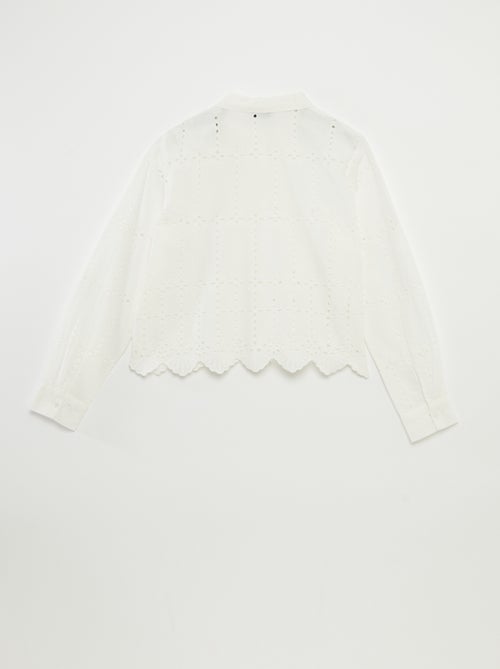 Effen overhemd met broderie anglaise 'JDY' - Kiabi