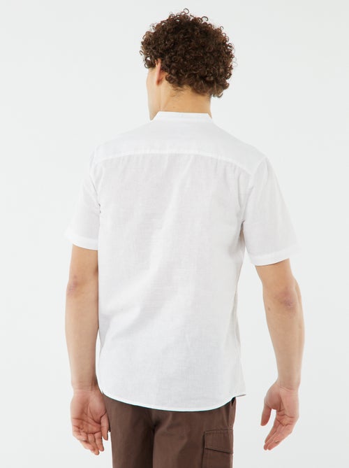 Effen overhemd met korte mouw en maokraag - Kiabi