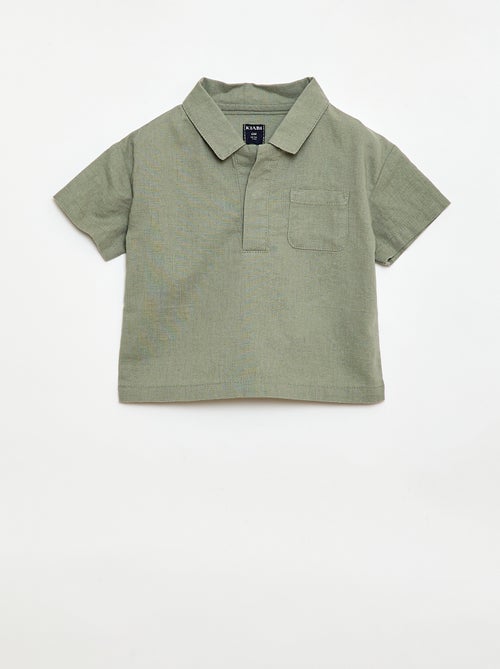 Effen overhemd met korte mouwen - Kiabi