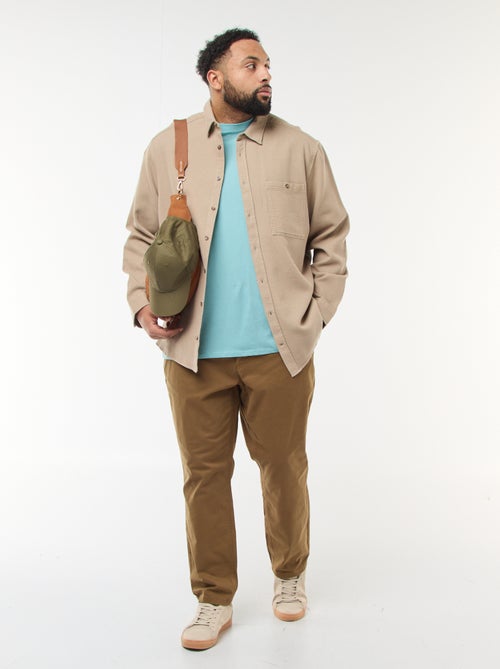 Effen overhemd met wafeltextuur - Kiabi