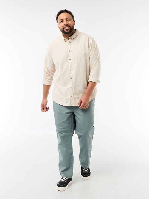 Effen overhemd van linnenmix - Kiabi