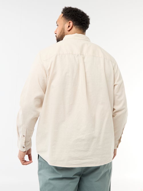 Effen overhemd van linnenmix - Kiabi
