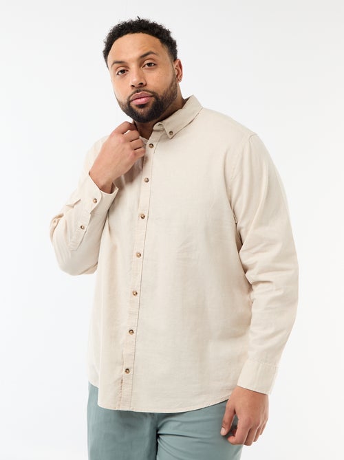 Effen overhemd van linnenmix - Kiabi
