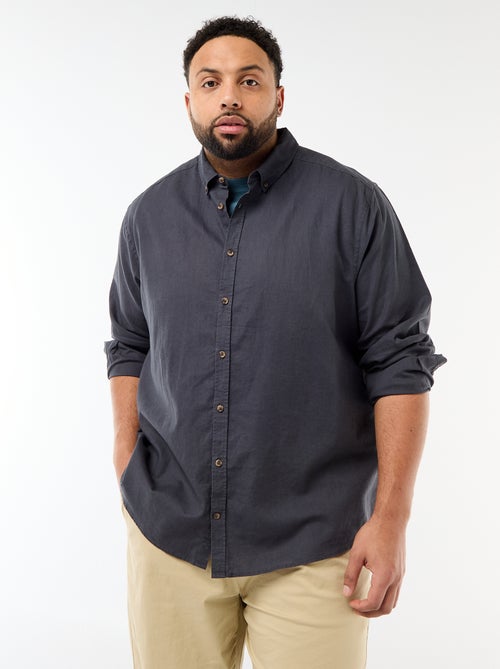 Effen overhemd van linnenmix - Kiabi