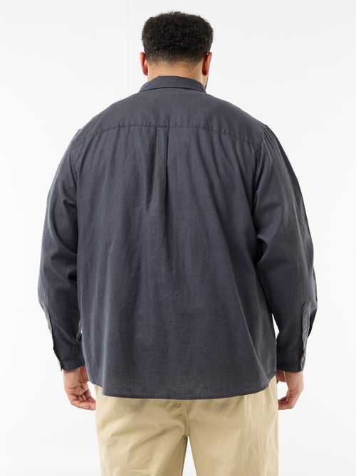 Effen overhemd van linnenmix - Kiabi