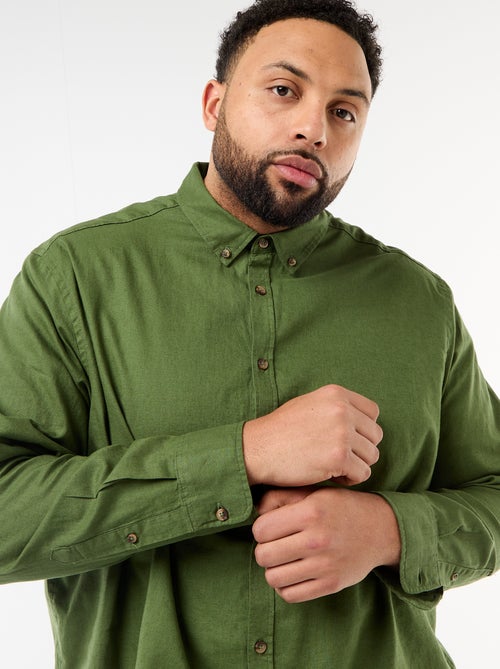 Effen overhemd van linnenmix - Kiabi